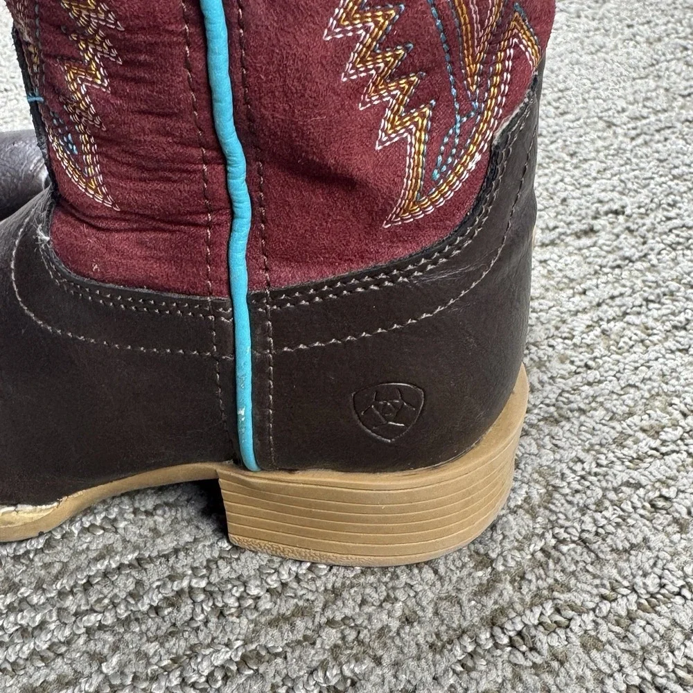 Ariat Little Kids Girls 8 Bristo Western Boot Cowboy Square Toe Brown Red